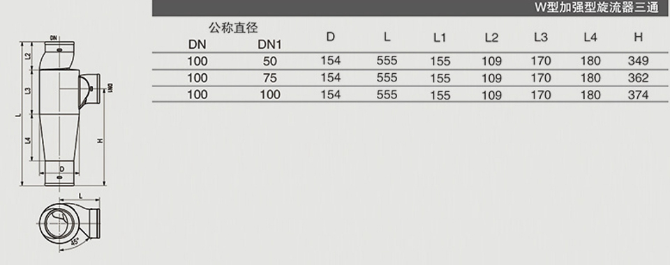 W型加強(qiáng)型旋流器三通 (2)